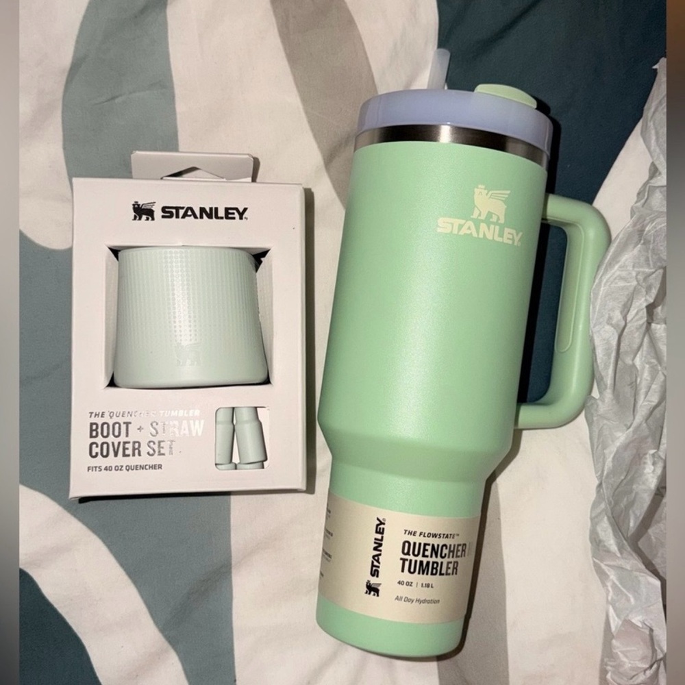 Stanley Mint Quencher Tumbler with Boot Cover